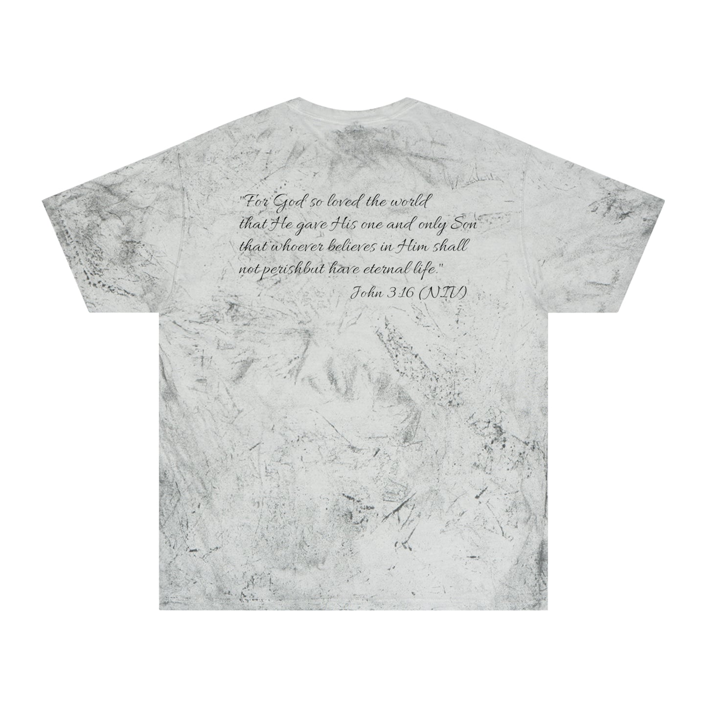 Jesus our savior Inspirational Faith T-Shirt - Color Blast Design with Bible Verse