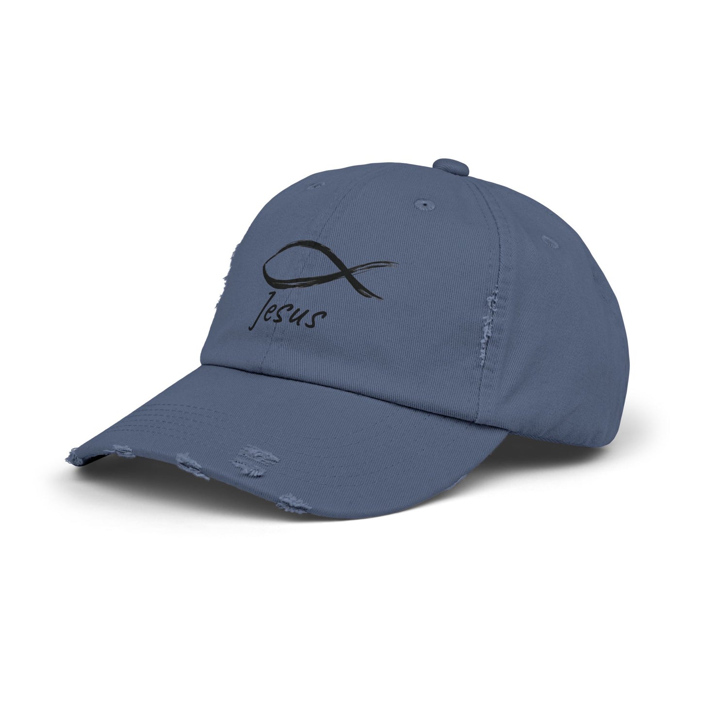 Distressed Cap - Faith-Inspired Jesus Design