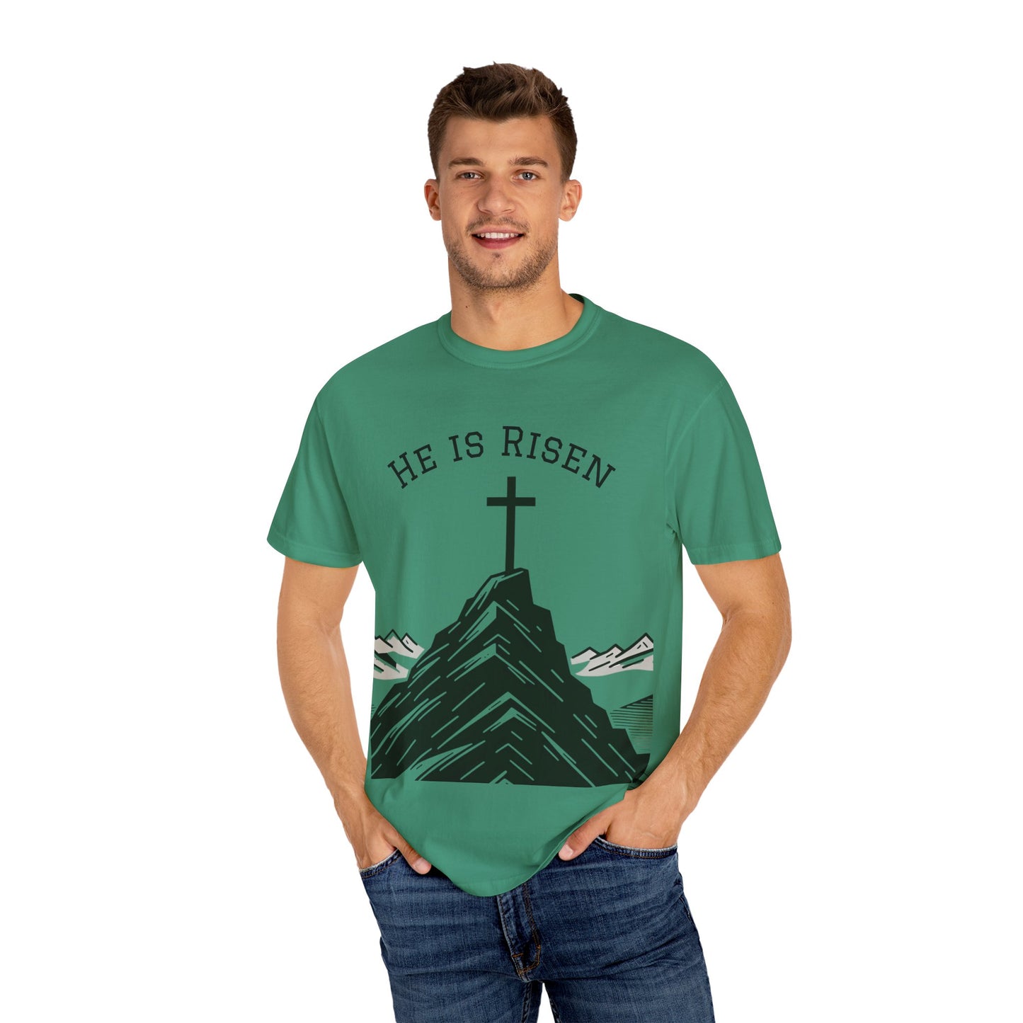 He Is Risen T-Shirt | Unisex Garment-Dyed Faith Tee