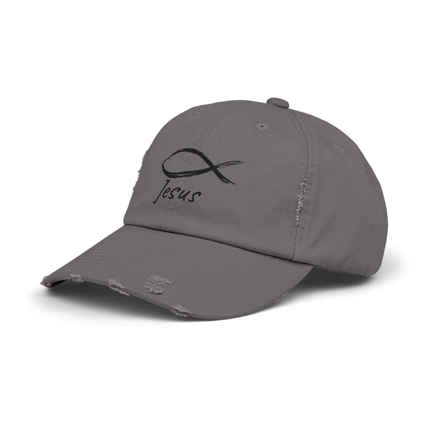 Distressed Cap - Faith-Inspired Jesus Design