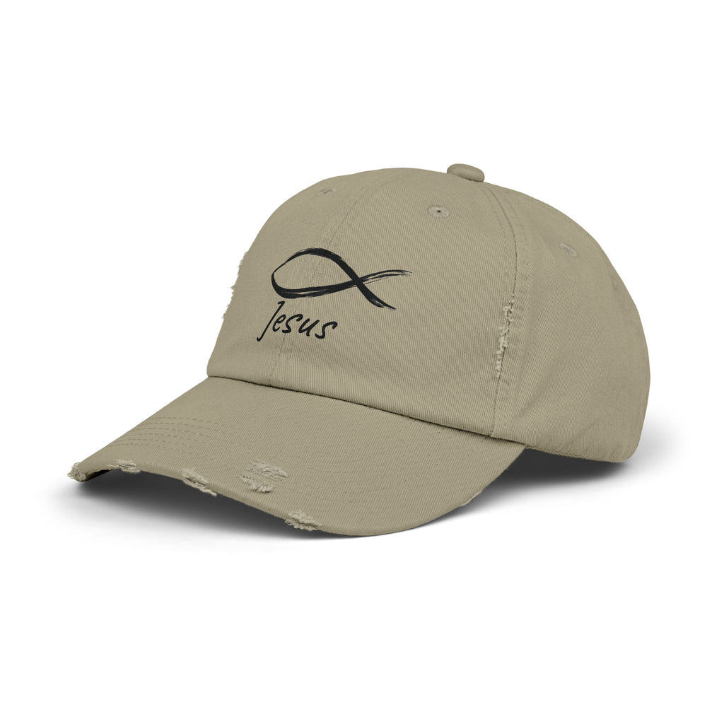 Distressed Cap - Faith-Inspired Jesus Design