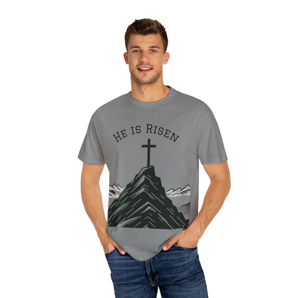 He Is Risen T-Shirt | Unisex Garment-Dyed Faith Tee