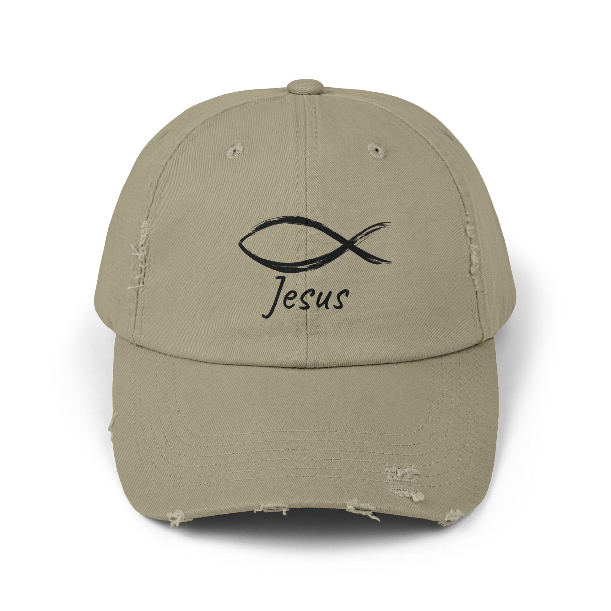 Distressed Cap - Faith-Inspired Jesus Design