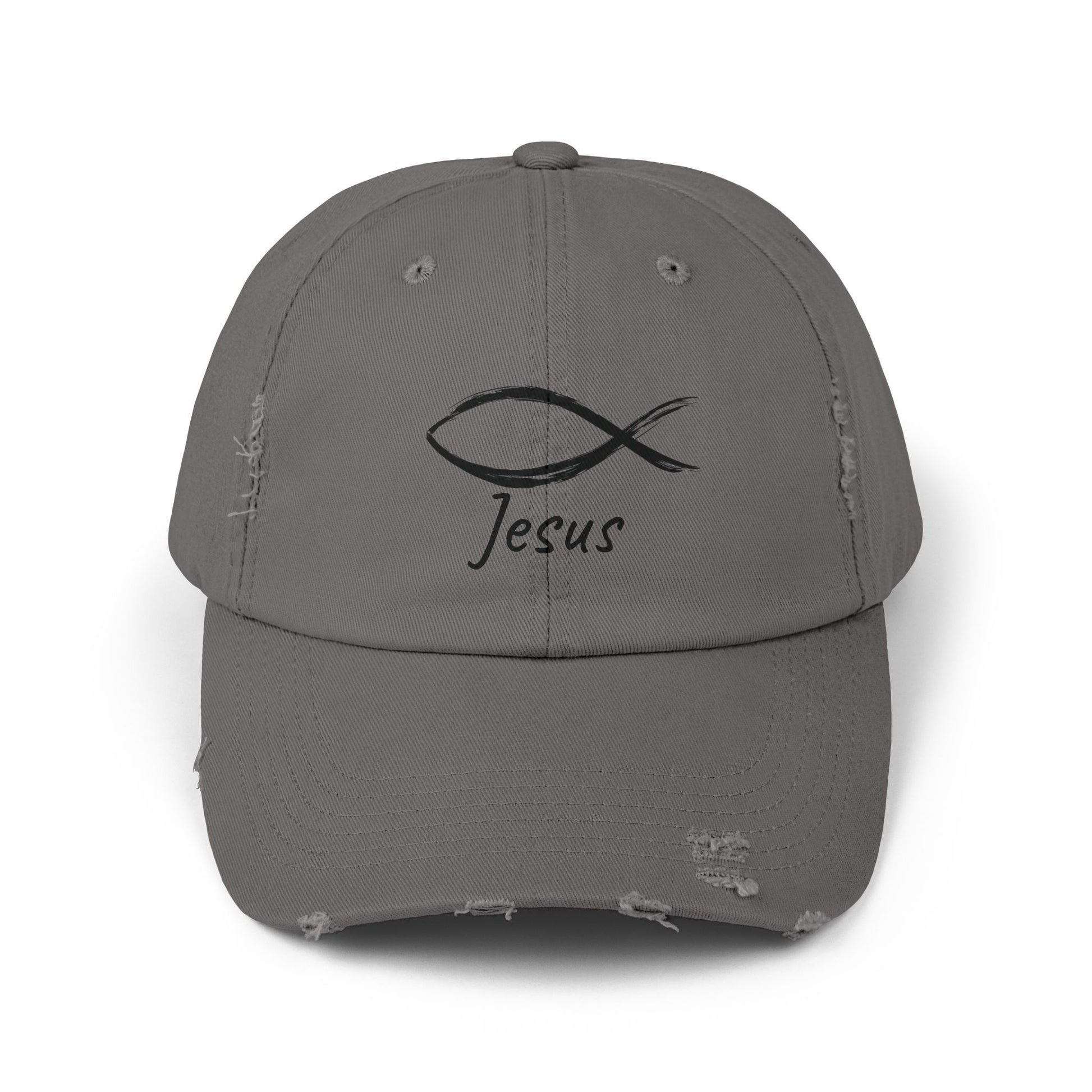 Distressed Cap - Faith-Inspired Jesus Design