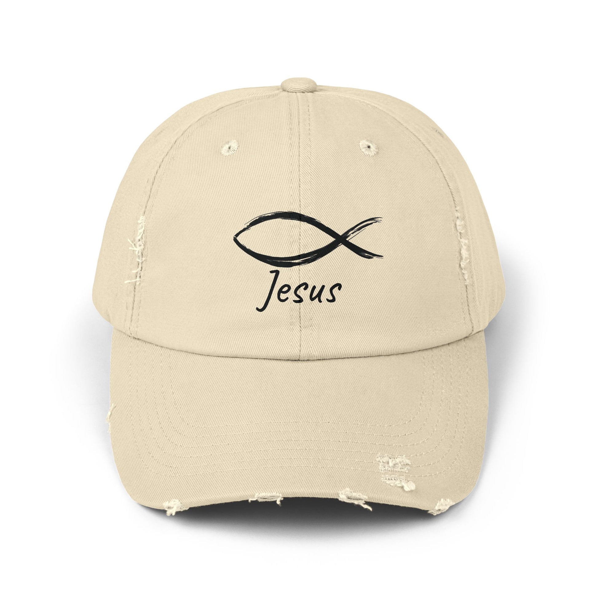 Distressed Cap - Faith-Inspired Jesus Design