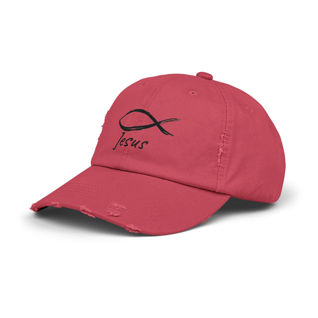 Distressed Cap - Faith-Inspired Jesus Design