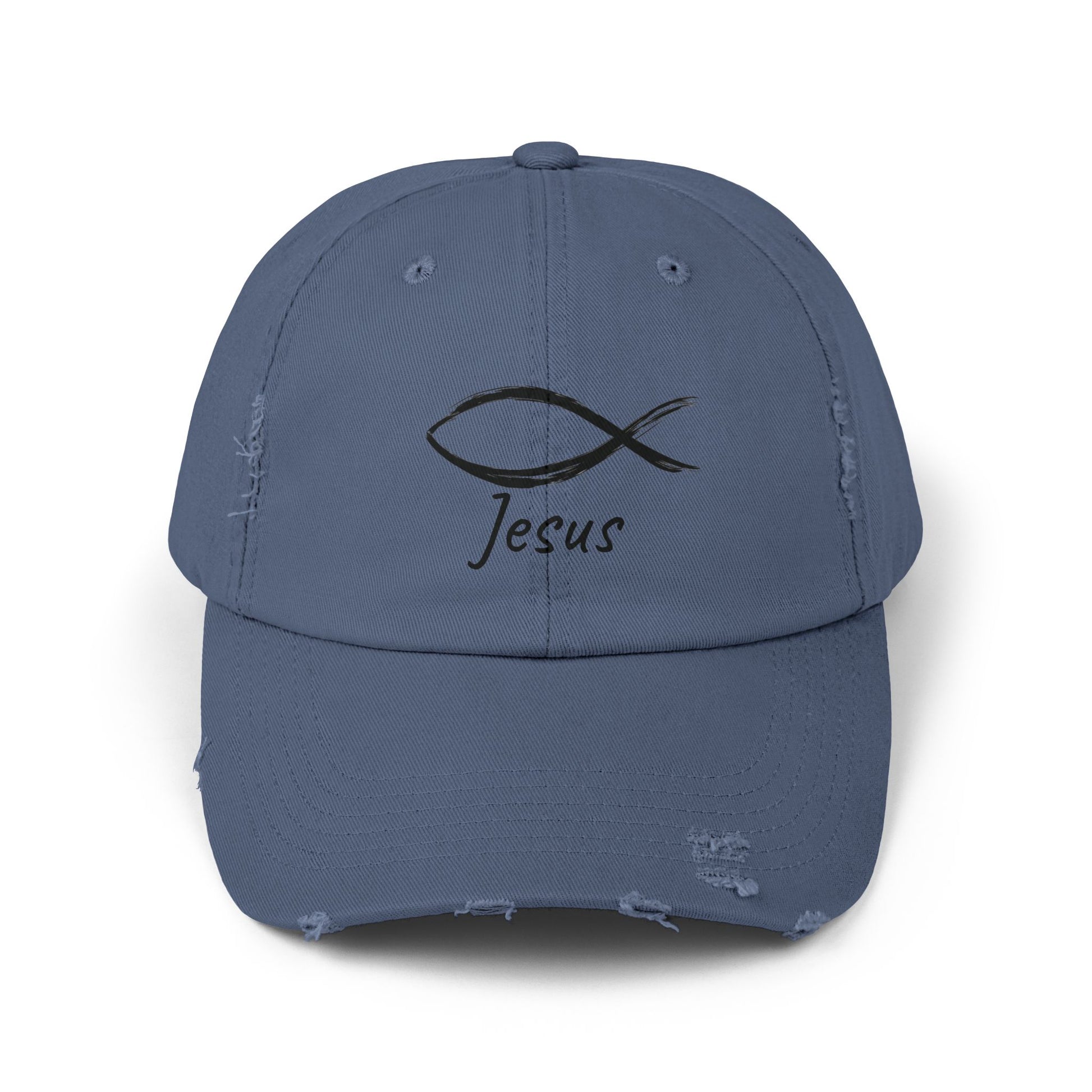 Distressed Cap - Faith-Inspired Jesus Design