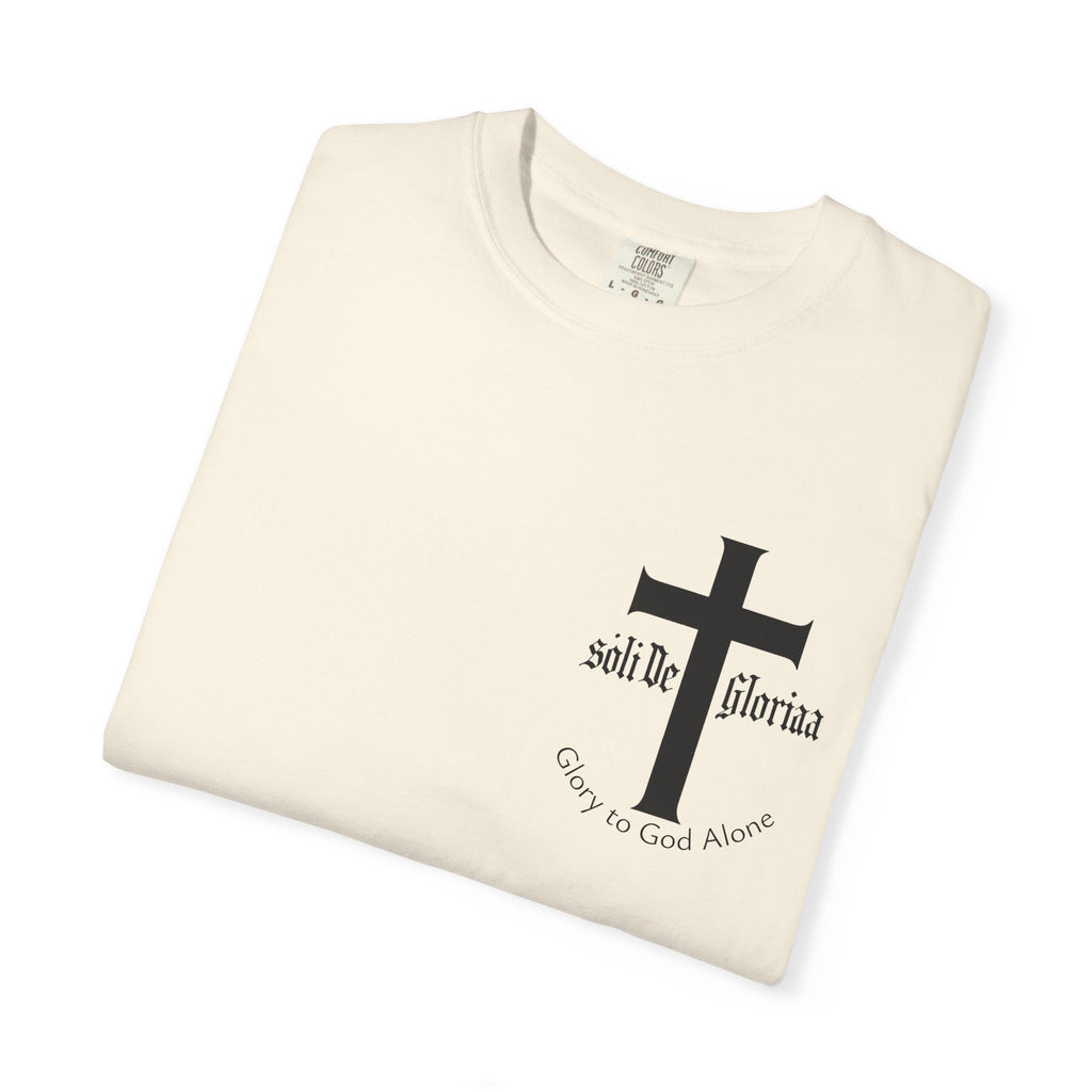 Soli Deo Gloria T-Shirt - Faith-Inspired Glory Tee with Cross & Scripture